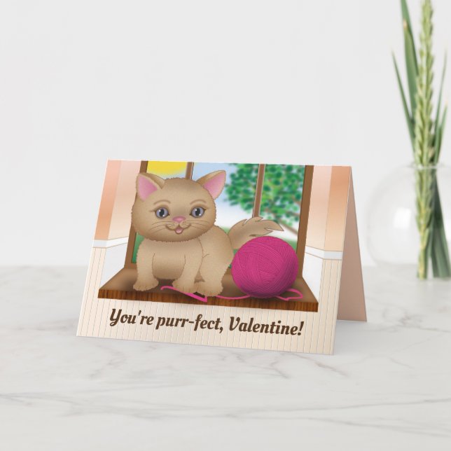 Cartes Pour Fêtes Annuelles Chaton Valentine de Ronronnement-fect (Devant)