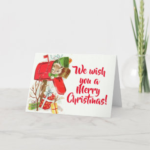 Cartes Pour Fêtes Annuelles Chaton vintage dans Noël de boîte aux lettres