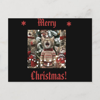 Cartes Pour Fêtes Annuelles Chatons en chatons chantant O' Christmas Tree 3
