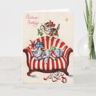 Cartes Pour Fêtes Annuelles Chatons vintages de Noël