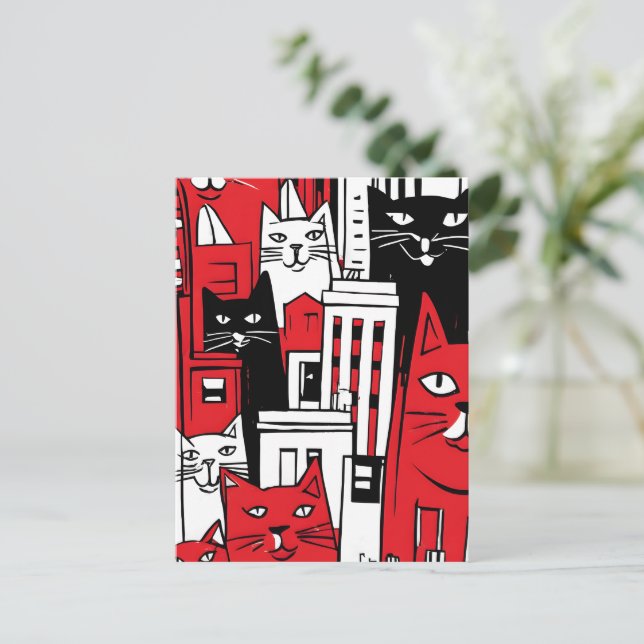 Cartes Pour Fêtes Annuelles Chats à New York (Debout devant)