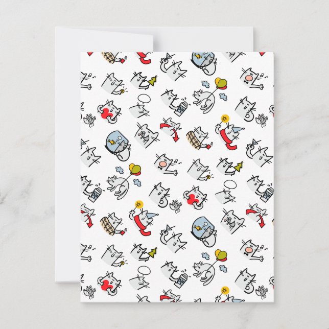 Cartes Pour Fêtes Annuelles Chats amusants, lait et magie. (Devant)