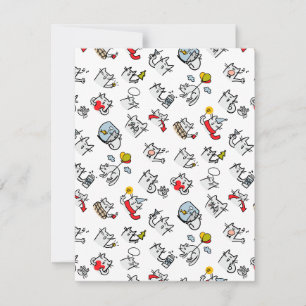 Cartes Pour Fêtes Annuelles Chats amusants, lait et magie.