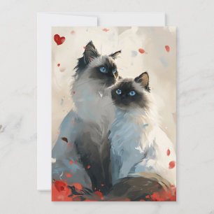 Cartes Pour Fêtes Annuelles Chats Birmans la Saint-Valentin