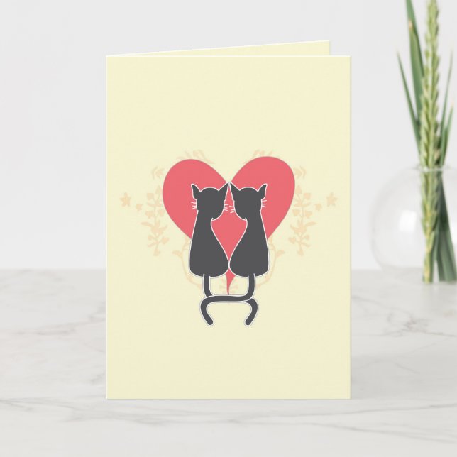 Cartes Pour Fêtes Annuelles Chats d'amour (Devant)