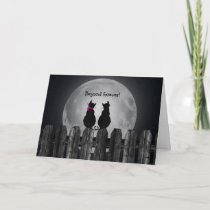 Cartes Pour Fêtes Annuelles Chats dans le clair de lune
