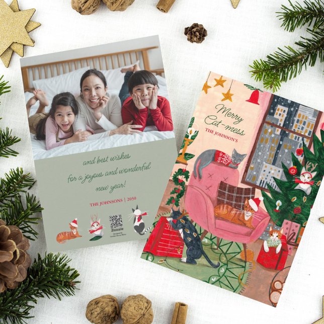 Cartes Pour Fêtes Annuelles Chats de Noël Joyeux chats à gâteaux (Créateur téléchargé)