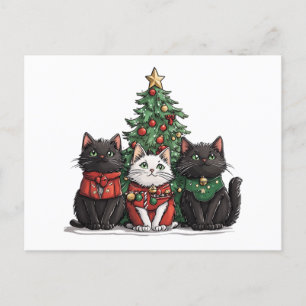 Cartes Pour Fêtes Annuelles Chats de Noël mignons