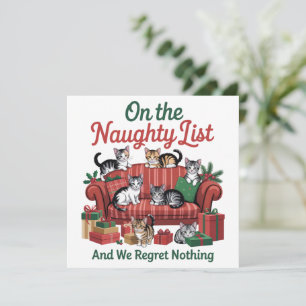 Cartes Pour Fêtes Annuelles Chats de Noël sur la liste des vilains 90s Rétro C