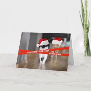 Cartes Pour Fêtes Annuelles Chats de scène du crime de Noël