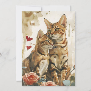 Cartes Pour Fêtes Annuelles Chats du Bengale Saint-Valentin
