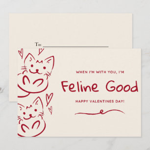 Cartes Pour Fêtes Annuelles Chats félins dessinés à la main Vintage Bien avec
