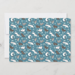 Cartes Pour Fêtes Annuelles Chats Jouant dans la Neige Sans Fin