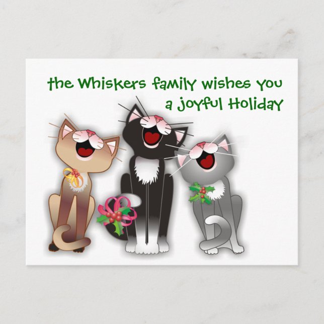 Cartes Pour Fêtes Annuelles Chats joyeux (Devant)