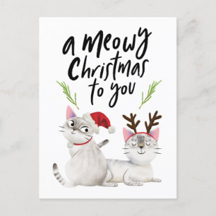 Cartes Pour Fêtes Annuelles Chats mignons Meowny Noël Pour Vous