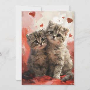 Cartes Pour Fêtes Annuelles Chats Scottish Fold pour la Saint-Valentin 