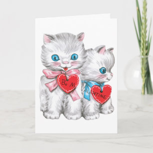 Cartes Pour Fêtes Annuelles Chats vintages de la Saint Valentin, Fluffy Kitten