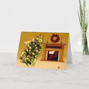 Cartes Pour Fêtes Annuelles chatte d'arbre en chute 2