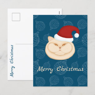 Cartes Pour Fêtes Annuelles Chatte de Noël. Chat britannique. Père Noël cat.