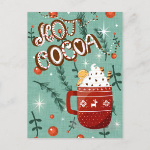 Cartes Pour Fêtes Annuelles Chaud cacao - Noël Fête Musique Bleu