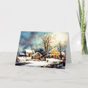 Cartes Pour Fêtes Annuelles Chaud matin enneigé