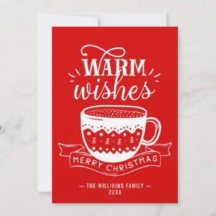 Cartes Pour Fêtes Annuelles Chauds Coupe Chaude Café cacao Rouge Blanc Personn