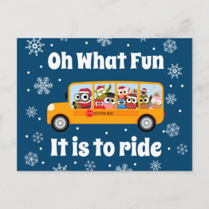Cartes Pour Fêtes Annuelles Chauffeur d'autobus de Noël Aide Merci