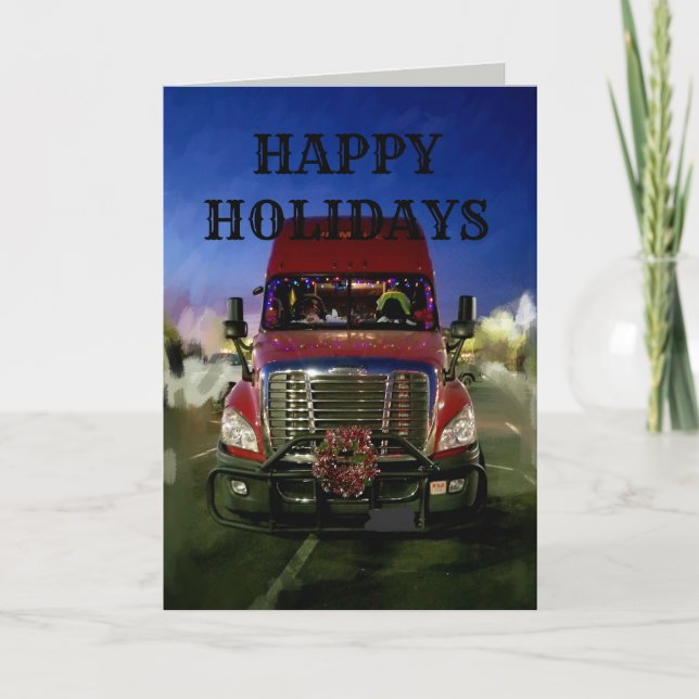 Cartes Pour Fêtes Annuelles Chauffeur de camion (Devant)