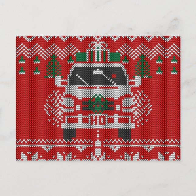 Cartes Pour Fêtes Annuelles Chauffeur Vacances Noisé Rouge Style Douceur moche (Devant)
