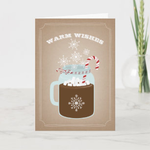 Cartes Pour Fêtes Annuelles Chauffez le chocolat chaud de pot de maçon de Noël
