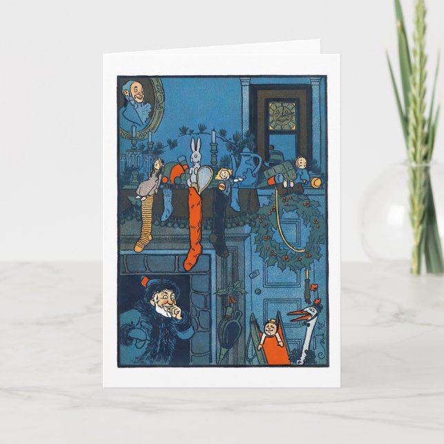 Cartes Pour Fêtes Annuelles Chaussettes de Noël Rétro Vintage Fêtes (Devant)