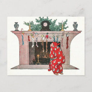 Cartes Pour Fêtes Annuelles Chaussettes et cadeaux de Noël Vintage