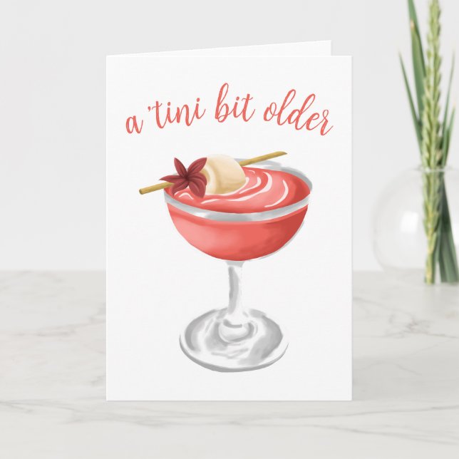 Cartes Pour Fêtes Annuelles Chaussure un Tini Bit plus ancienne Lychee Martini (Devant)