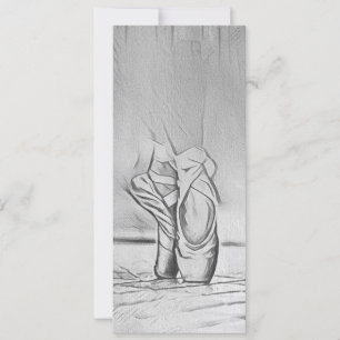 Cartes Pour Fêtes Annuelles Chaussures de ballet élégantes monochromes
