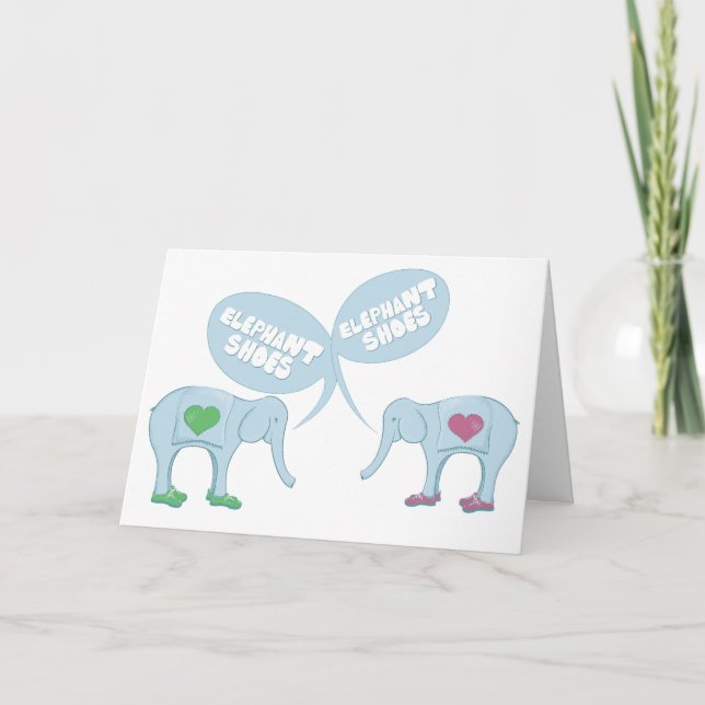 Cartes Pour Fêtes Annuelles Chaussures éléphantes (Devant)