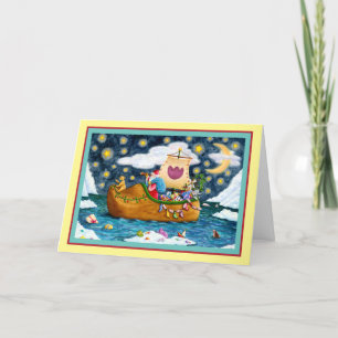 CARTES POUR FÊTES ANNUELLES CHAUSSURES NÉERLANDAISES PÈRE NOËL SHIP, ICEBERGS,