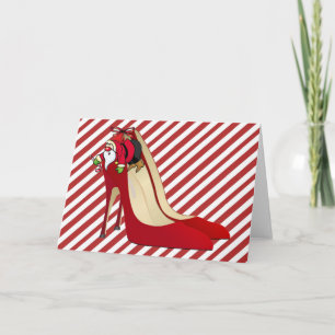 Cartes Pour Fêtes Annuelles Chaussures Red High Heel / Père Noël Elf