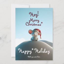 Cartes Pour Fêtes Annuelles Chauve-souris de Noël santa sur la montagne de nei