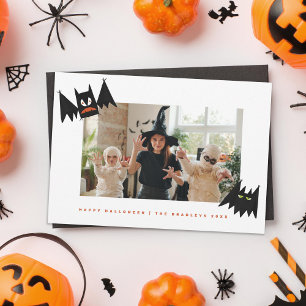 Cartes Pour Fêtes Annuelles Chauves-souris drôles Halloween illustré
