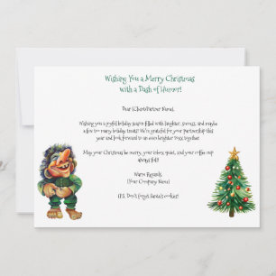 Cartes Pour Fêtes Annuelles Cheeky Christmas Troll et Tree Delight