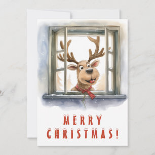 Cartes Pour Fêtes Annuelles Cheeky Reindeer Joyeux Noël