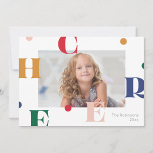 Cartes Pour Fêtes Annuelles CHEER - conception de photo de vacances ludique