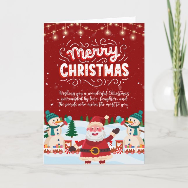 Cartes Pour Fêtes Annuelles Cheerful Santa Holiday Greeting Card (Devant)