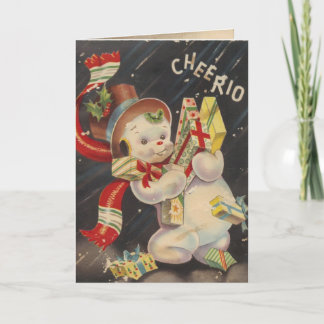 Cartes Pour Fêtes Annuelles Cheerio Vintage Snowpeople