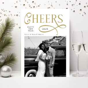 Cartes Pour Fêtes Annuelles Cheers Bonne Année Moderne Chic 2 Photo