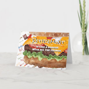 Cartes Pour Fêtes Annuelles Cheeseburger Drôle Retraite