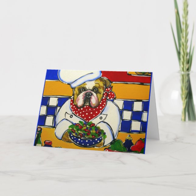 Cartes Pour Fêtes Annuelles Chef Bulldog (Devant)