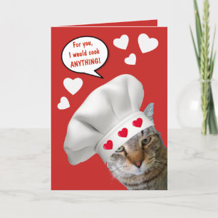 Cartes Pour Fêtes Annuelles Chef Cat Funny Valentine's Day