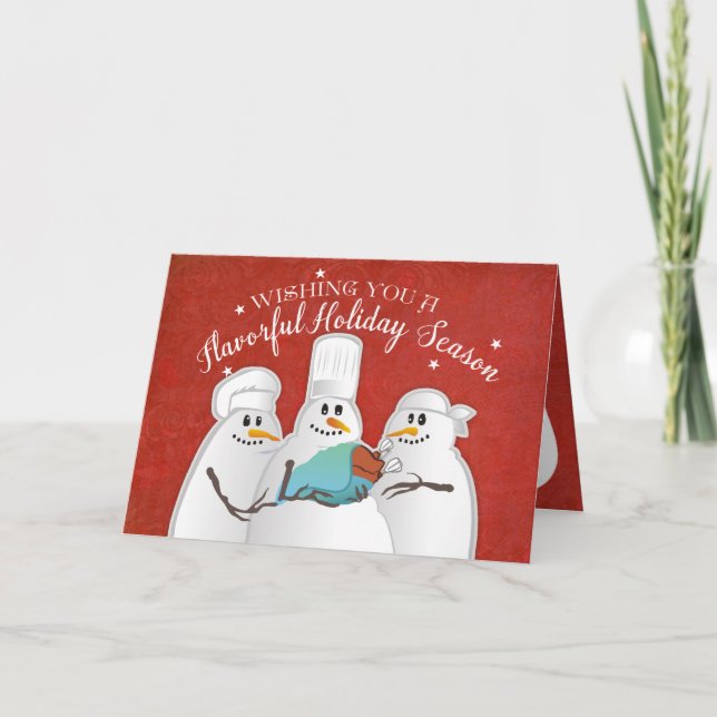Cartes Pour Fêtes Annuelles Chefs sages neigers dinde cuisine bébé Noël (Devant)