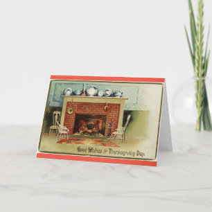 Cartes Pour Fêtes Annuelles Cheminée Thanksgiving